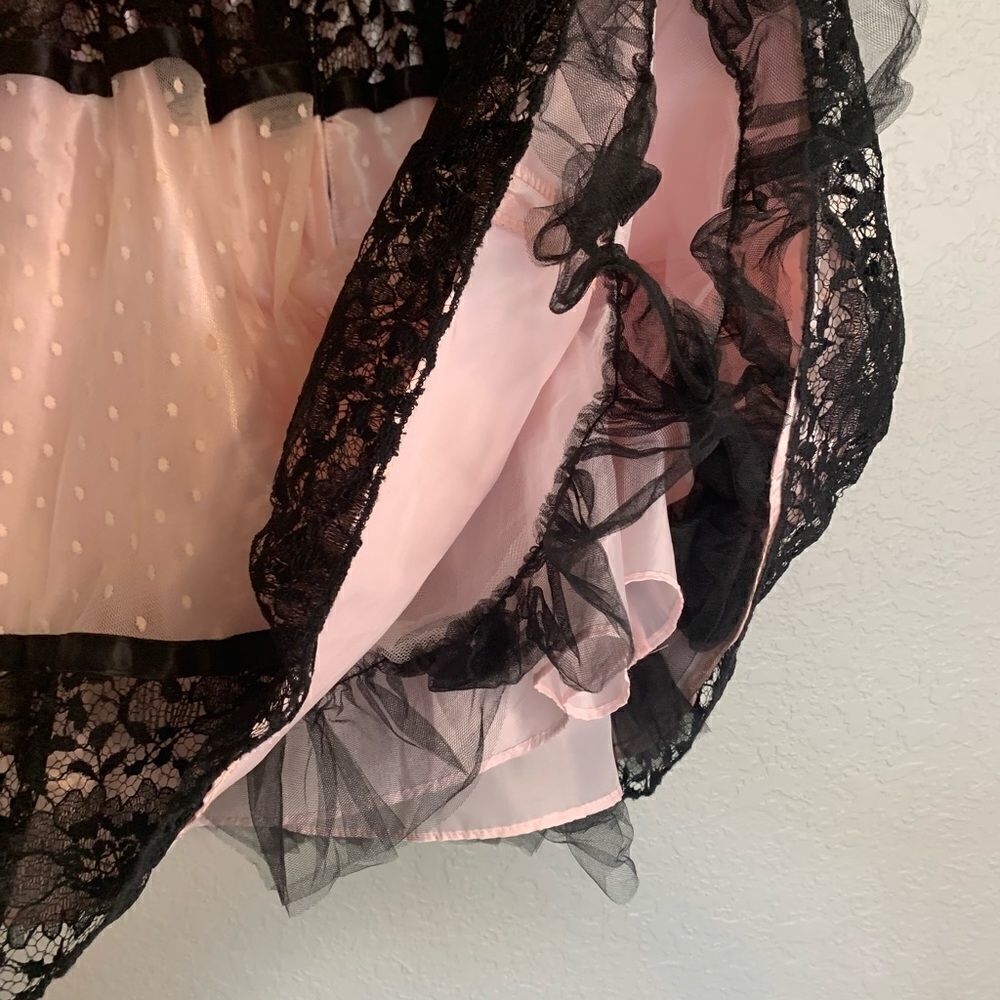 VTG Vintage Jessica McClintock Gunne Sax pink and black party dress size 1 - Picture 5 of 12